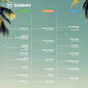 sunday set times